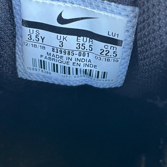 Nike Kids Court Borough Low 2 Grade School Black Shoes Sneakers Size 3.5 - Picture 12 of 12